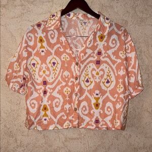 💕Christian Siriano Button Crop Button Down Shirt